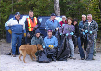 Clean-up crew + dog!