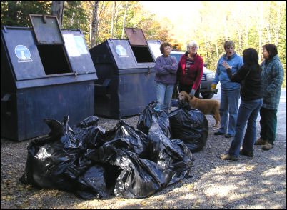 Clean-up crew + dog!